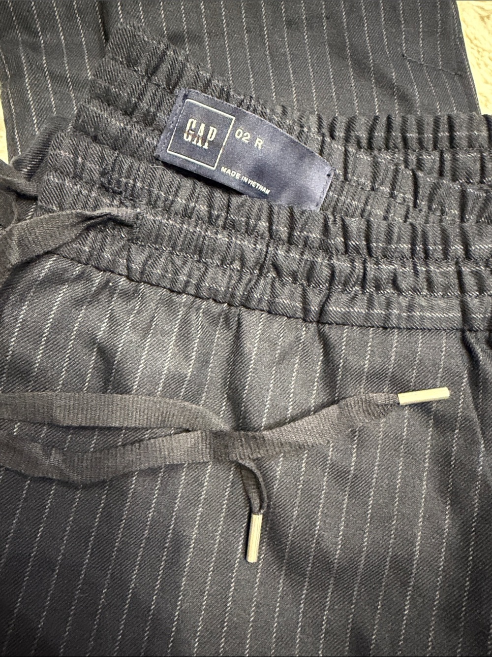 GAP navy Pinstripe Drawstring Trousers with pockets